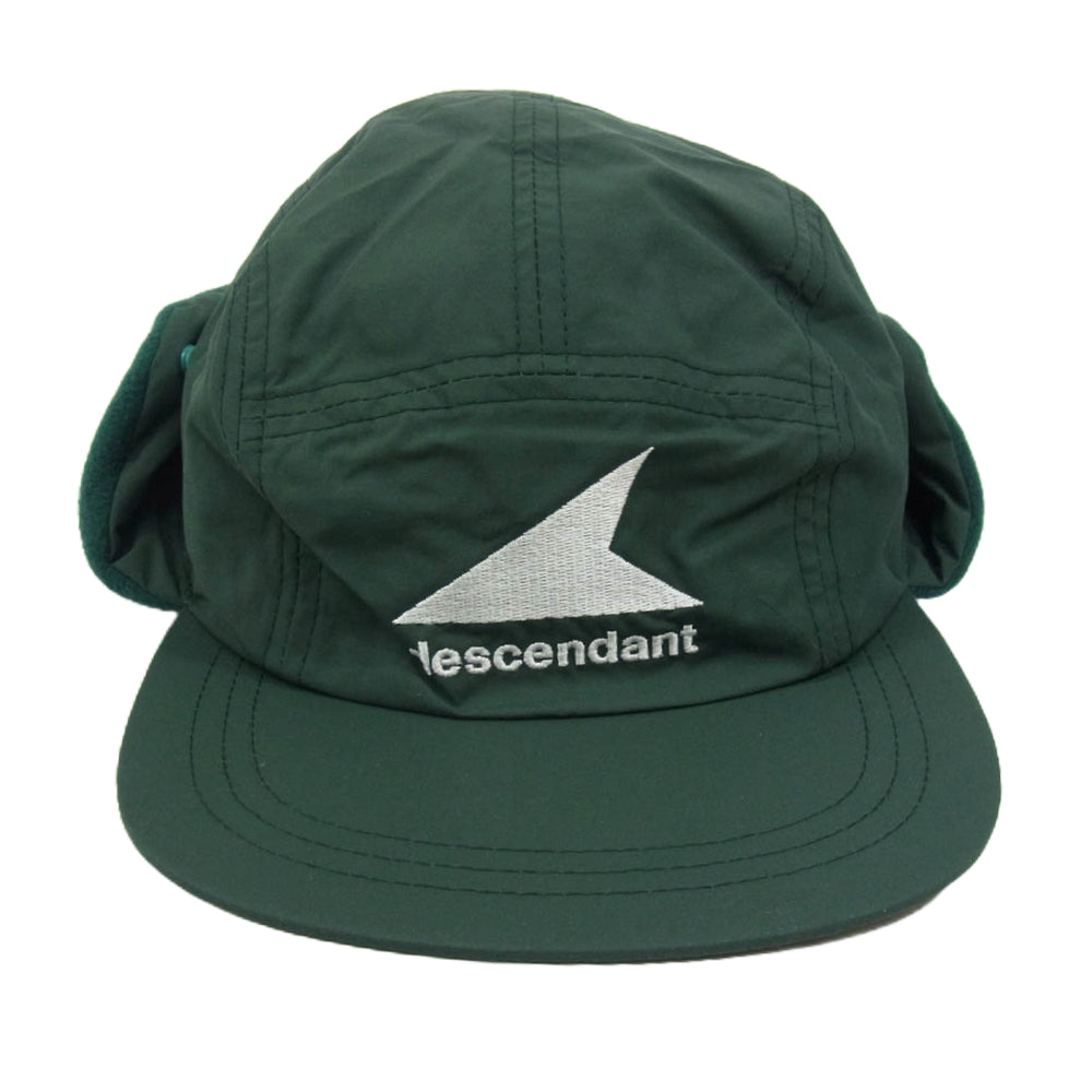 DESCENDANT ディセンダント 23AW 232EMDS-HT05 CETUS TRAPPER 5PANEL シータス トラッパー ナイロン キャップ グリーン系 F【新古品】【未使用】【中古】