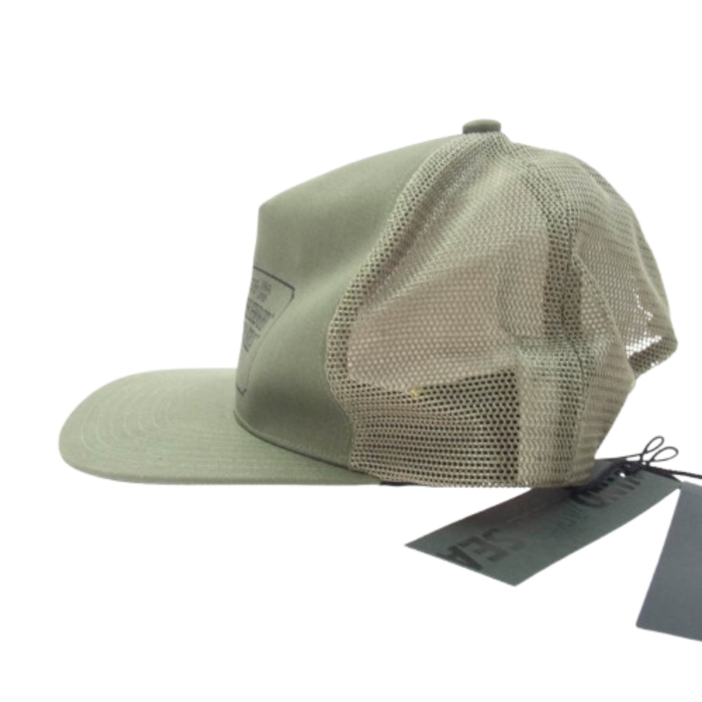 NEIGHBORHOOD ネイバーフッド 22SS 221FRWSN-HT01S ×WIND AND SEA ウィンダンシー ロゴ 刺繍 メッシュ キャップ カーキ系 F【新古品】【未使用】【中古】