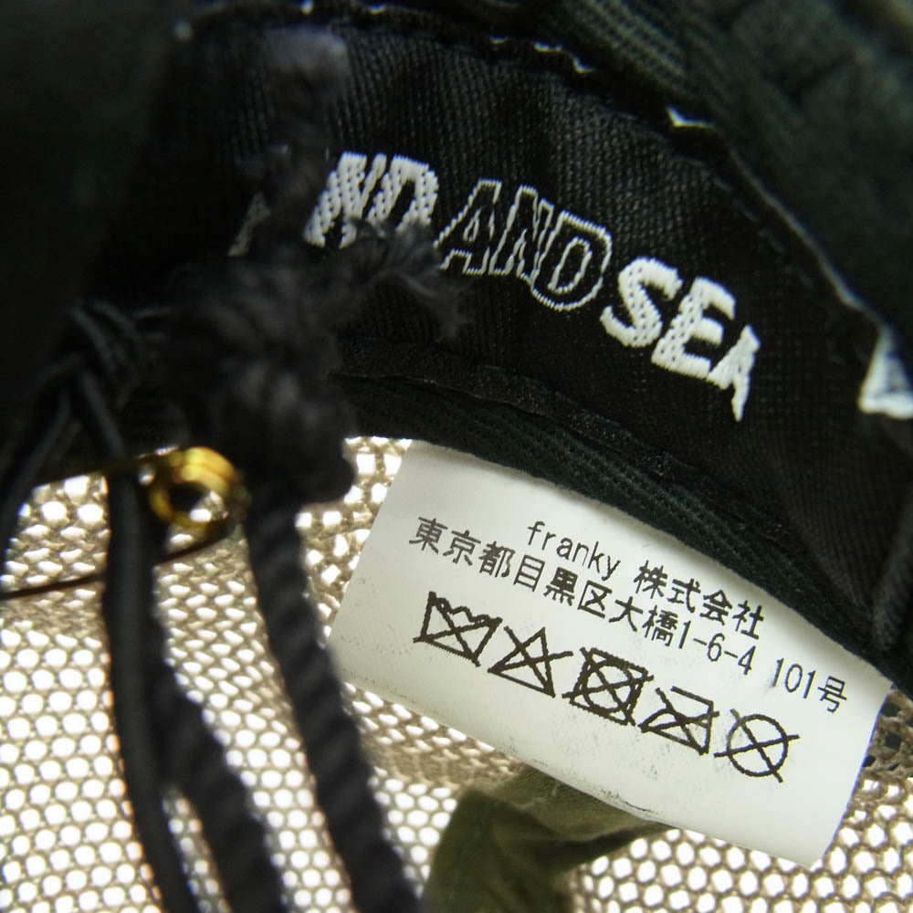NEIGHBORHOOD ネイバーフッド 22SS 221FRWSN-HT01S ×WIND AND SEA ウィンダンシー ロゴ 刺繍 メッシュ キャップ カーキ系 F【新古品】【未使用】【中古】