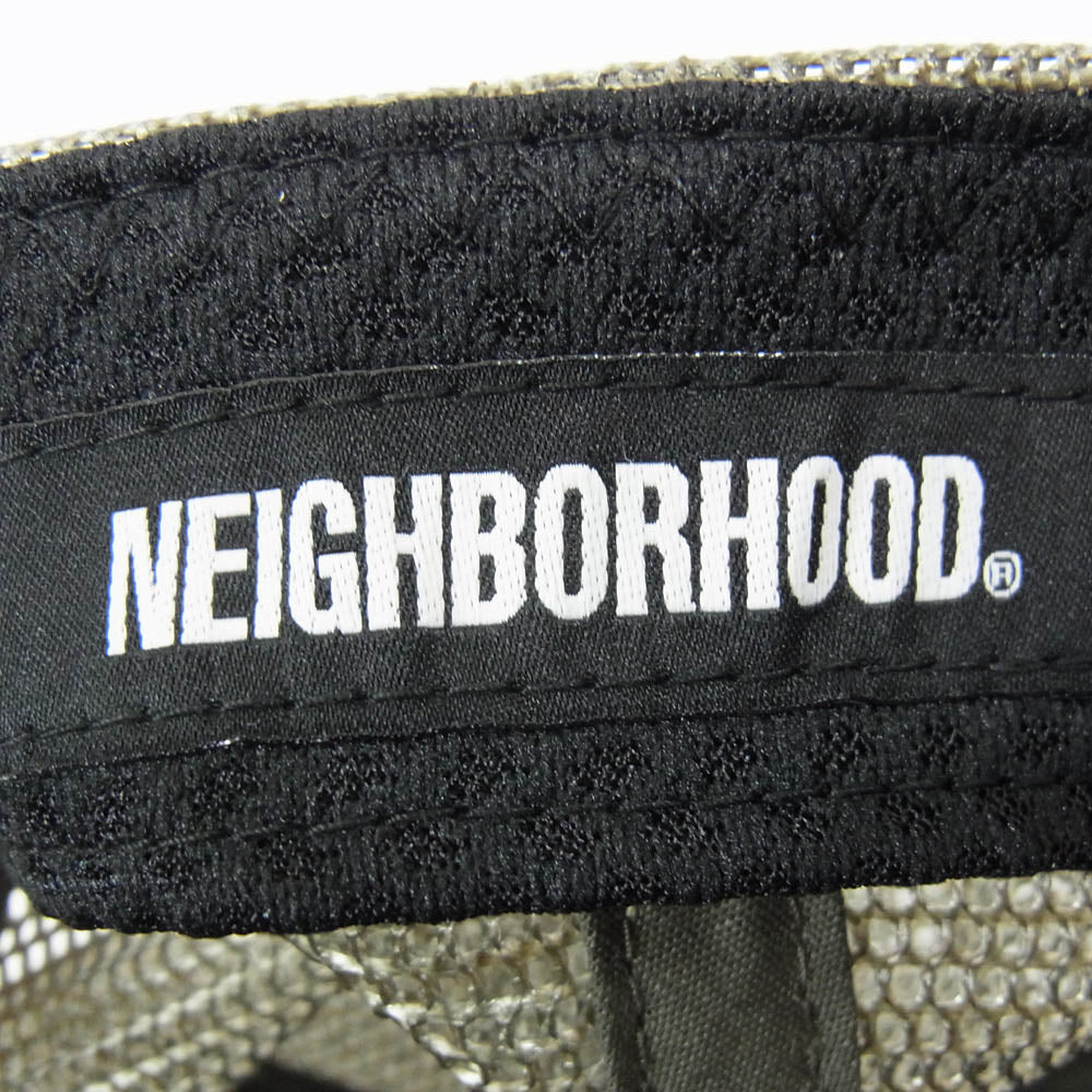 NEIGHBORHOOD ネイバーフッド 23SS 231YGNH-HT02S LOGO PRINT MESH CAP ロゴ プリント メッシュ キャップ カーキ系 F【新古品】【未使用】【中古】