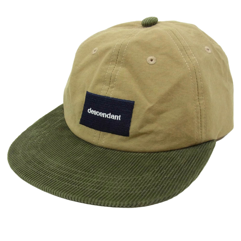DESCENDANT ディセンダント 242HCDS-HT01 BOX 6PANEL ボックスロゴ パネル フラッグ 刺繍 キャップ カーキ系 F【新古品】【未使用】【中古】