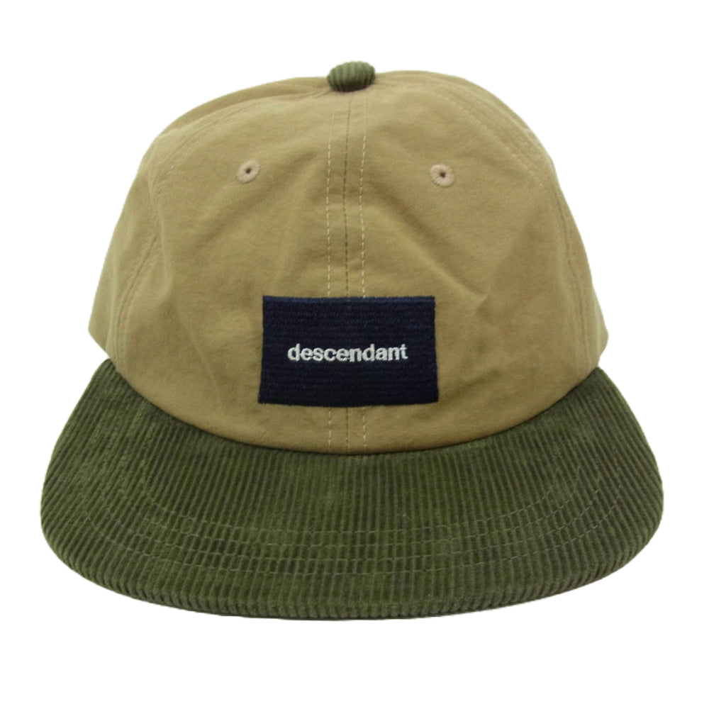 DESCENDANT ディセンダント 242HCDS-HT01 BOX 6PANEL ボックスロゴ パネル フラッグ 刺繍 キャップ カーキ系 F【新古品】【未使用】【中古】