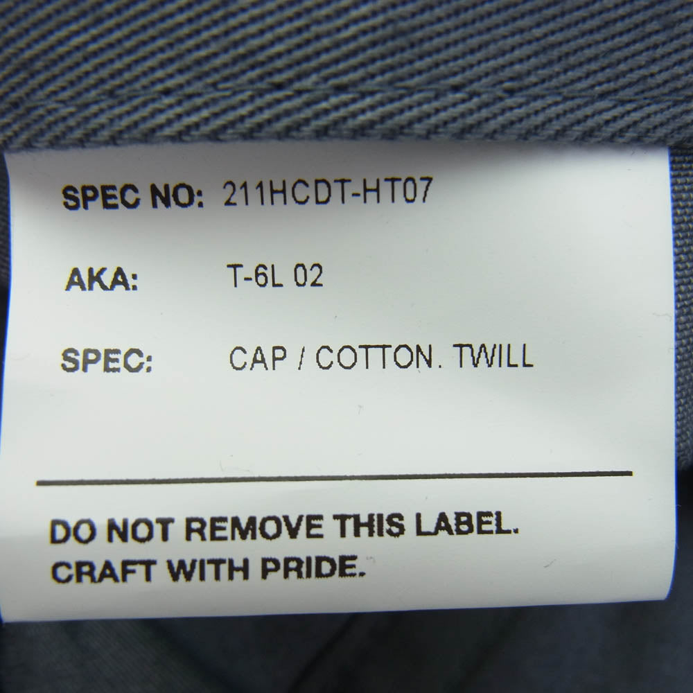 WTAPS ダブルタップス 21SS 211HCDT-HT07 T-6L 02 CAP COTTON. Twill コットン ツイル パネル キャップ 帽子 GRAY【新古品】【未使用】【中古】
