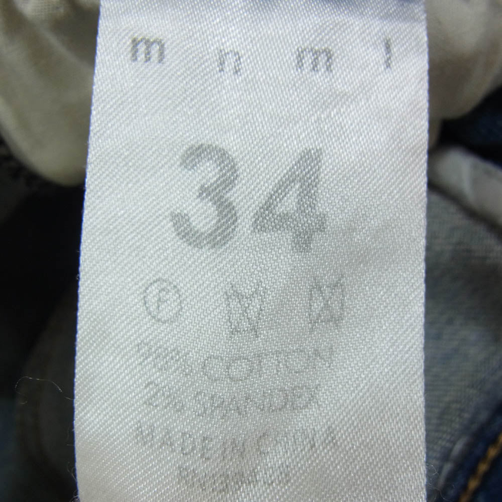 ミニマル RN139488 ダメージ加工 クラッシュ スキニー ストレッチ デニム ジーンズ SIZE 34 インディゴブルー系 34【中古】