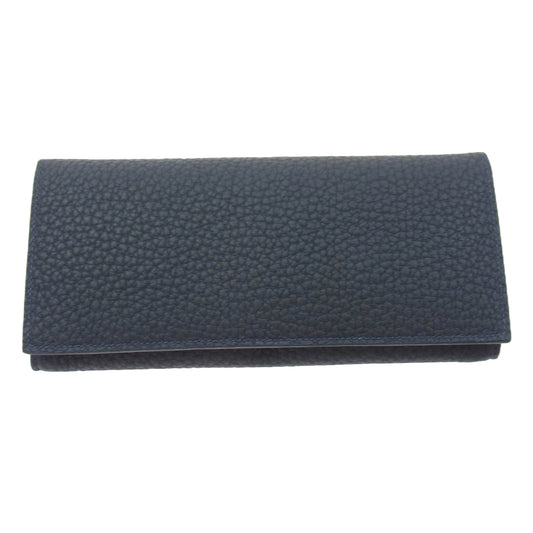 MAISON TAKUYA メゾンタクヤ TT2 Wallet German Shrunken Calf Lamb  二つ折り レザー 財布 長財布 Midnight Blue ミッドナイトブルー ダークネイビー系【新古品】【未使用】【中古】