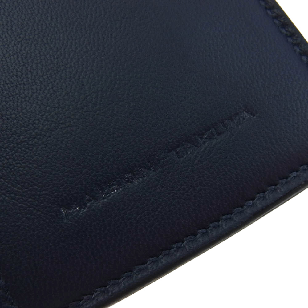 MAISON TAKUYA メゾンタクヤ TT2 Wallet German Shrunken Calf Lamb  二つ折り レザー 財布 長財布 Midnight Blue ミッドナイトブルー ダークネイビー系【新古品】【未使用】【中古】