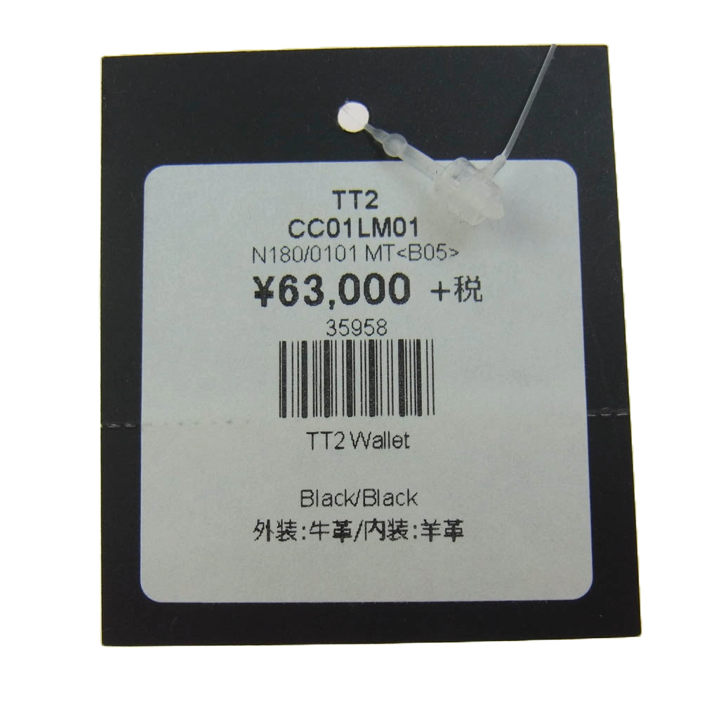 MAISON TAKUYA メゾンタクヤ TT2 Wallet German Shrunken Calf Lamb  二つ折り レザー 財布 長財布 Black ブラック ブラック系【新古品】【未使用】【中古】