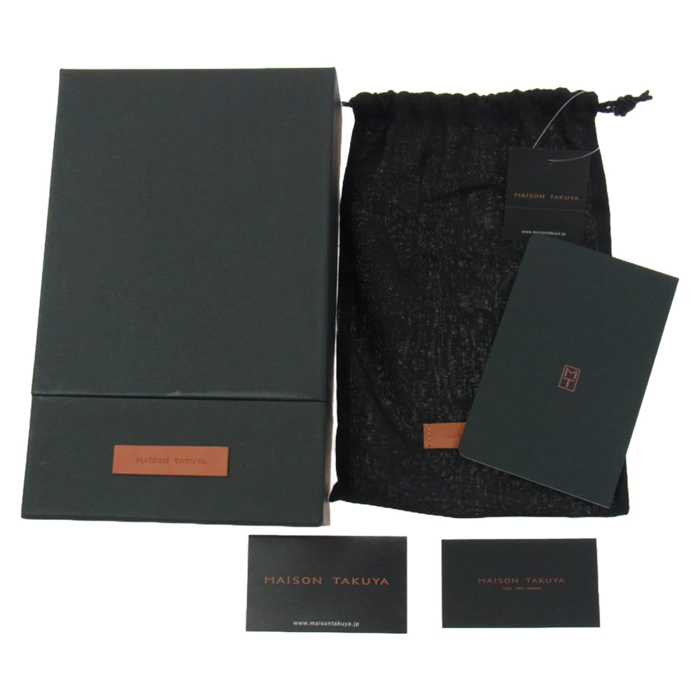 MAISON TAKUYA メゾンタクヤ TT2 Wallet German Shrunken Calf Lamb  二つ折り レザー 財布 長財布 Black ブラック ブラック系【新古品】【未使用】【中古】