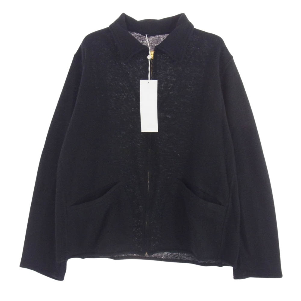 COMOLI コモリ 25SS B01-06006 ウール 和紙 ジップ ショート ジャケット ブラック系 1【極上美品】【中古】