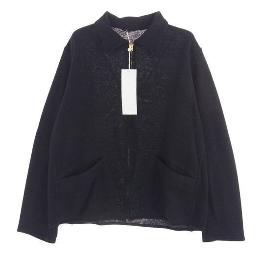 COMOLI コモリ 25SS B01-06006 ウール 和紙 ジップ ショート ジャケット ブラック系 1【極上美品】【中古】