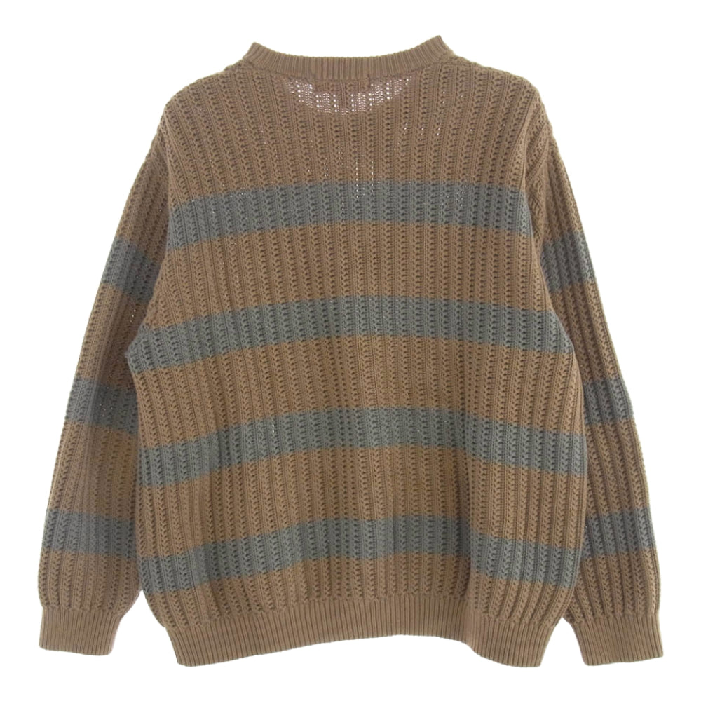 Supreme シュプリーム 25SS Stripe Small Box Sweater  ストライプ スモールボックス セーター ニット ブラウン系 M【中古】