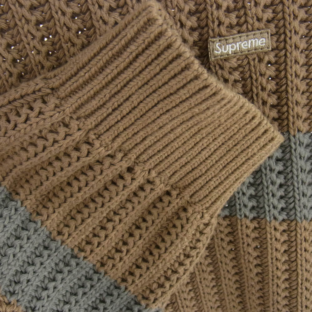 Supreme シュプリーム 25SS Stripe Small Box Sweater  ストライプ スモールボックス セーター ニット ブラウン系 M【中古】