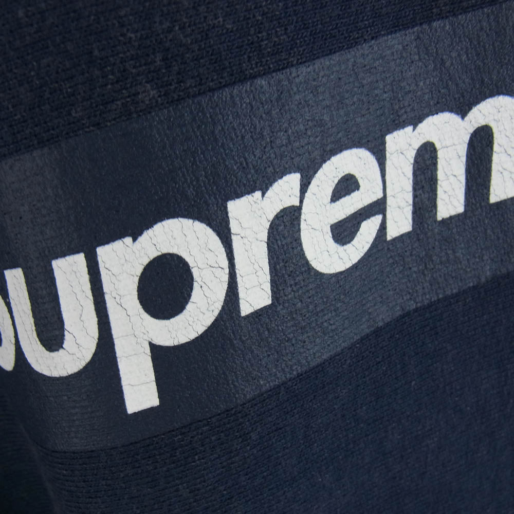 Supreme シュプリーム 25SS Washed Box Logo Crewneck ウォッシュド ボックスロゴ クルーネック ヴィンテージ加工 スウェット ネイビー系 M【中古】