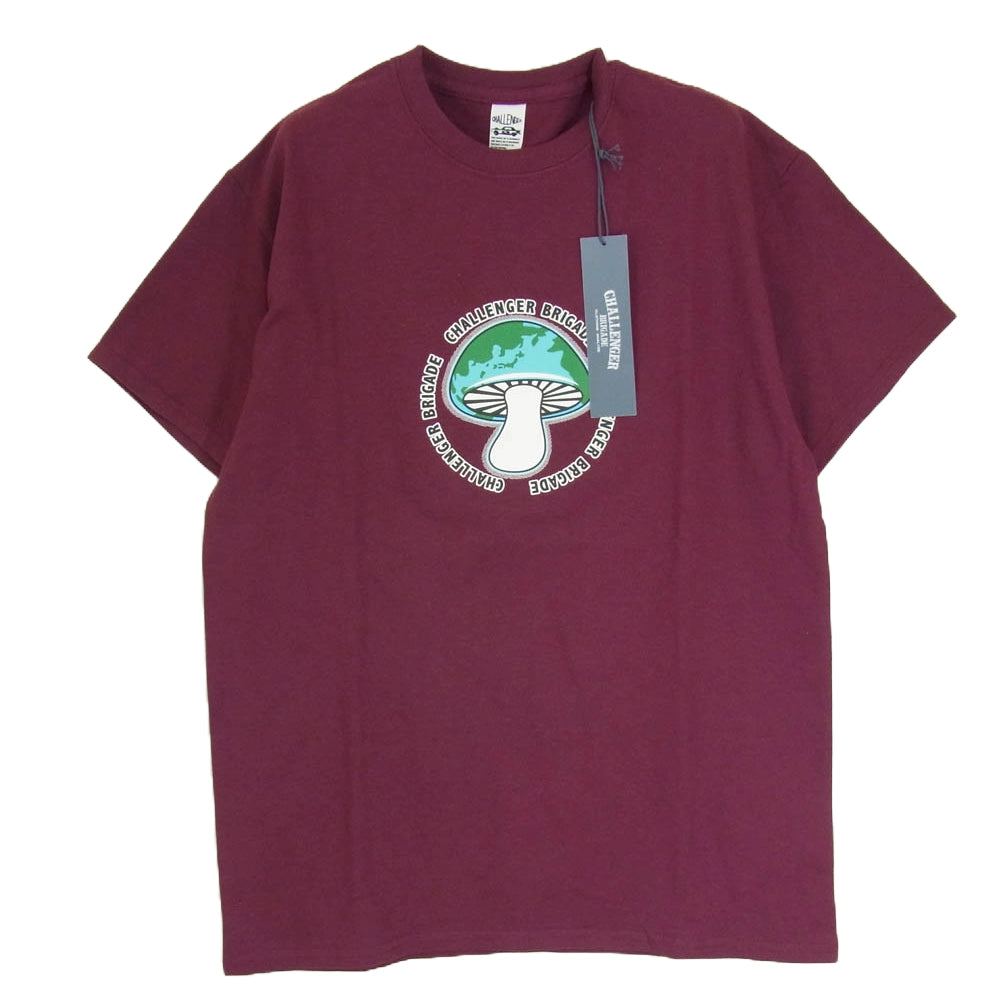 CHALLENGER チャレンジャー CLG-TS 024-009 SHROOM TEE シュルーム キノコプリント 半袖 Tシャツ バーガンディー M【極上美品】【中古】