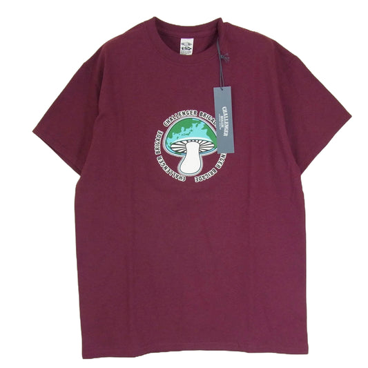 CHALLENGER チャレンジャー CLG-TS 024-009 SHROOM TEE シュルーム キノコプリント 半袖 Tシャツ バーガンディー M【極上美品】【中古】