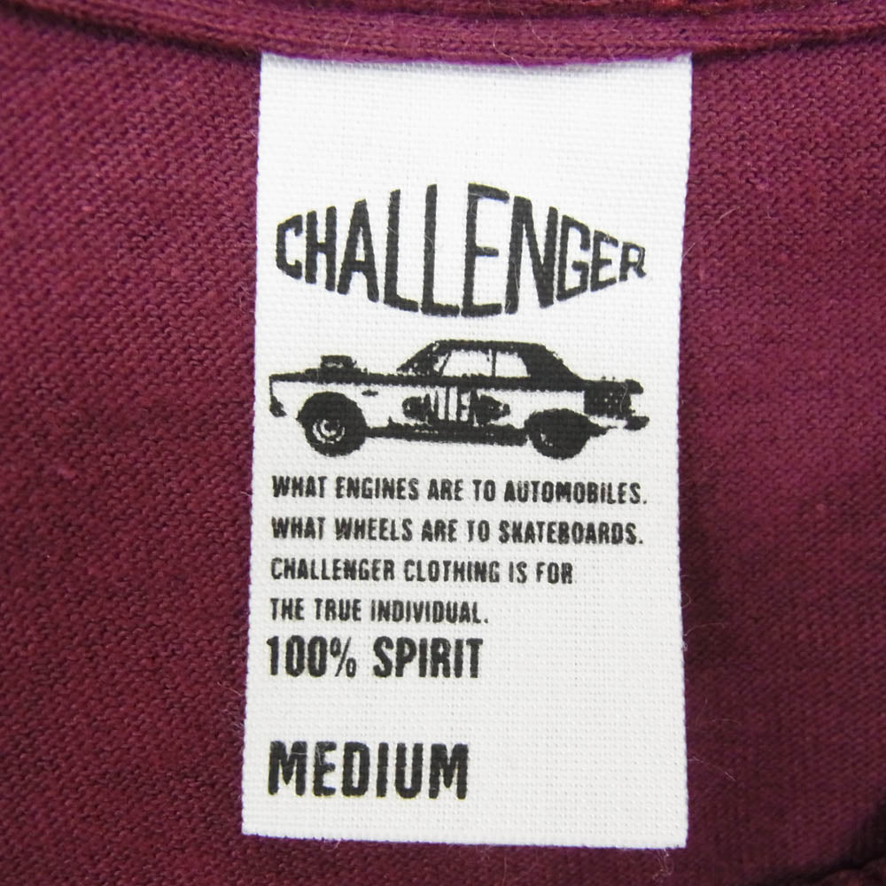 CHALLENGER チャレンジャー CLG-TS 024-009 SHROOM TEE シュルーム キノコプリント 半袖 Tシャツ バーガンディー M【極上美品】【中古】