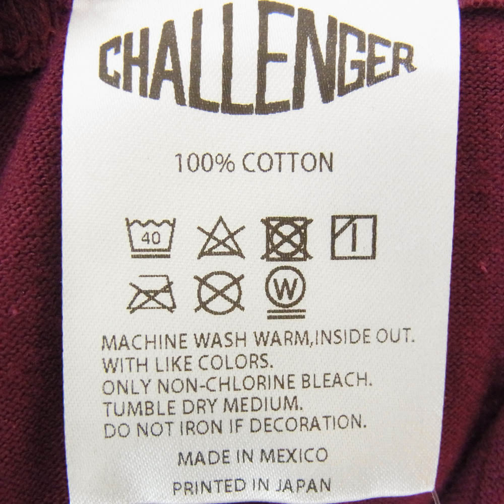 CHALLENGER チャレンジャー CLG-TS 024-009 SHROOM TEE シュルーム キノコプリント 半袖 Tシャツ バーガンディー M【極上美品】【中古】