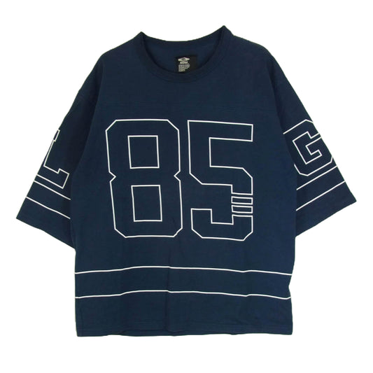 CHALLENGER チャレンジャー CLG-CS 023-002 Q/S 85 FOOTBALL TEE Q/S 85 フットボール 半袖 Ｔシャツ ネイビー系 S【中古】