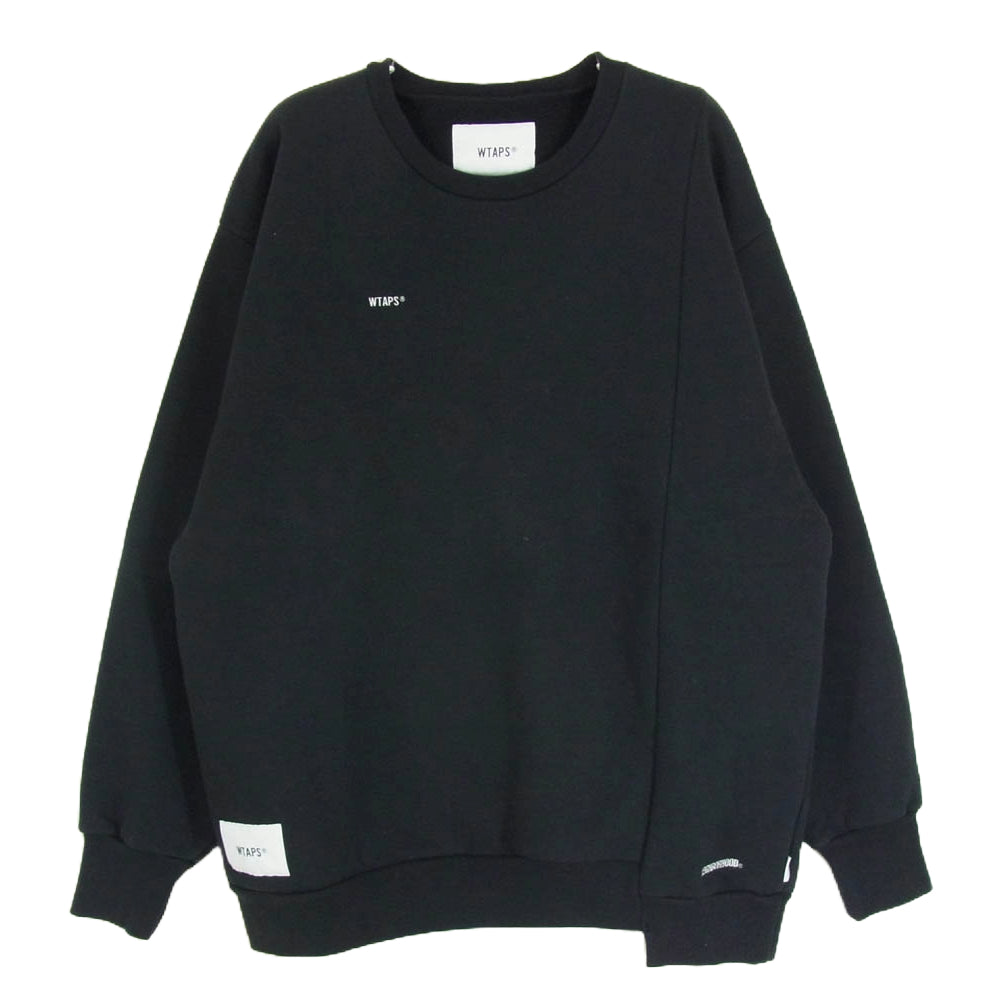 WTAPS ダブルタップス 19AW 192ATNHD-CSM02S NEIGHBORHOOD ネイバーフッド RIPPER CREW NECK リッパークルーネックスウェット トレーナー ブラック系 X01【中古】