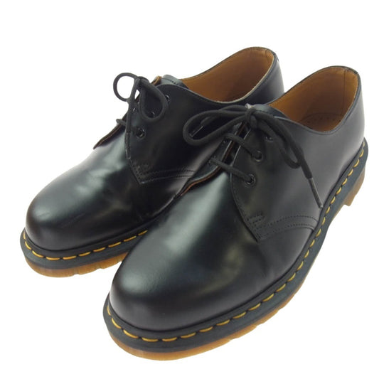 Dr.Martens ドクターマーチン 10085001 1461 3EYE SHOE 3 ホール レザー ブーツ シューズ ブラック系 UK8【美品】【中古】