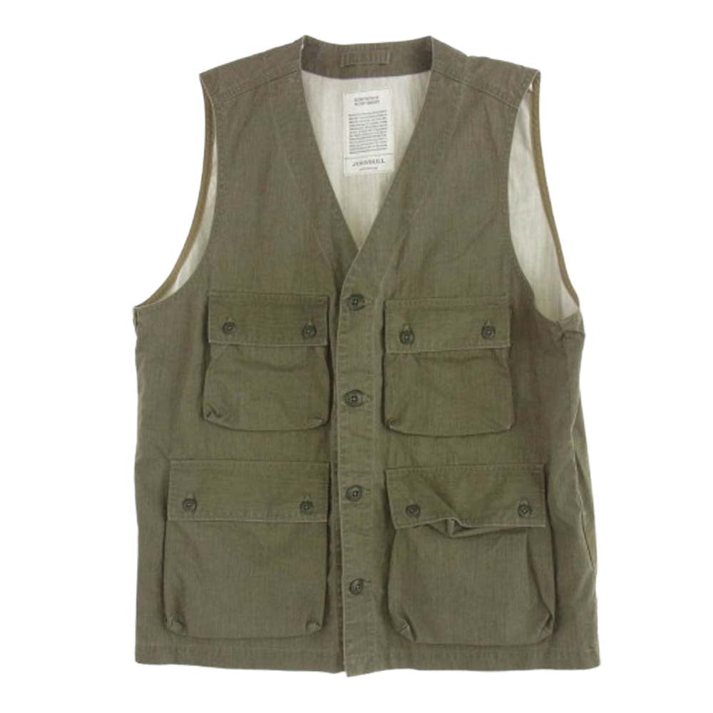 ジョンブル 221-0495 ミリタリー ベスト カーキ系【中古】