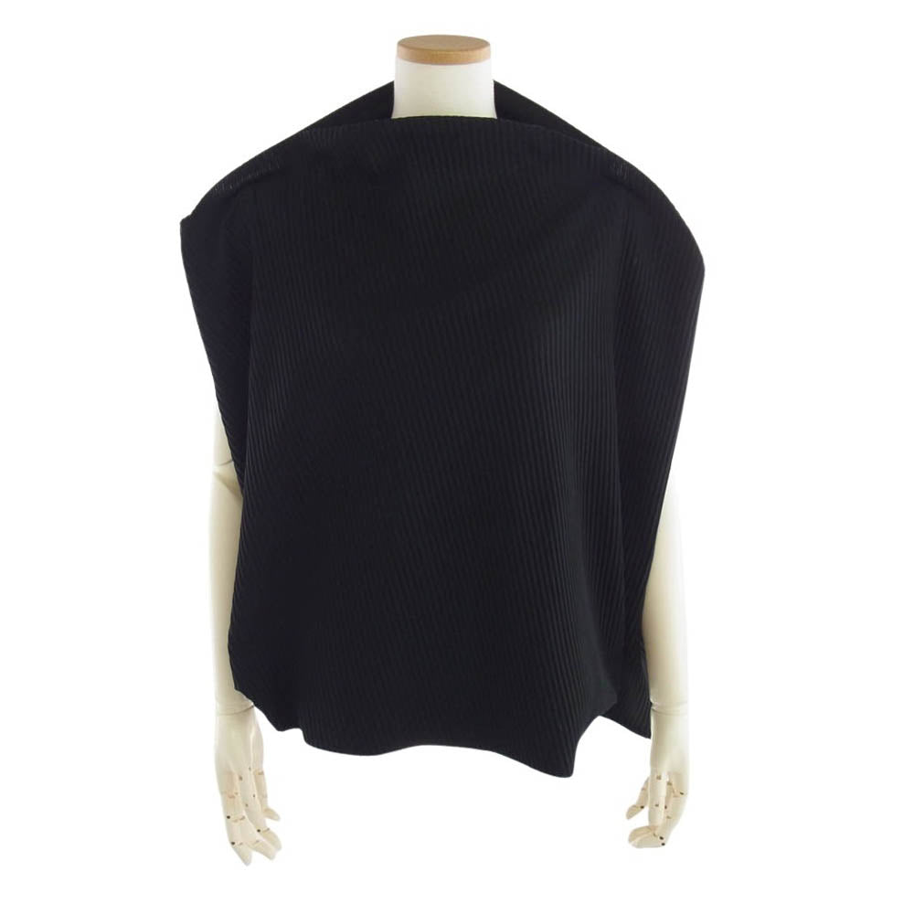 ISSEY MIYAKE イッセイミヤケ MI02KK233 me ミー プリーツ サークル ベスト カットソー ポンチョ ケープ ブラック系 サイズ表記無【中古】
