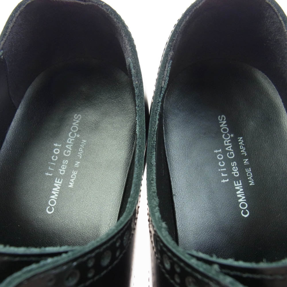 tricot COMME des GARCONS トリココムデギャルソン ウィングチップ レースアップ シューズ ブラック系 23.5cm【中古】