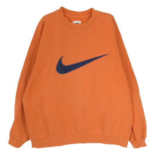 NIKE ナイキ 90s 00s スウッシュロゴ スウェット トレーナー オレンジ系 XL【中古】