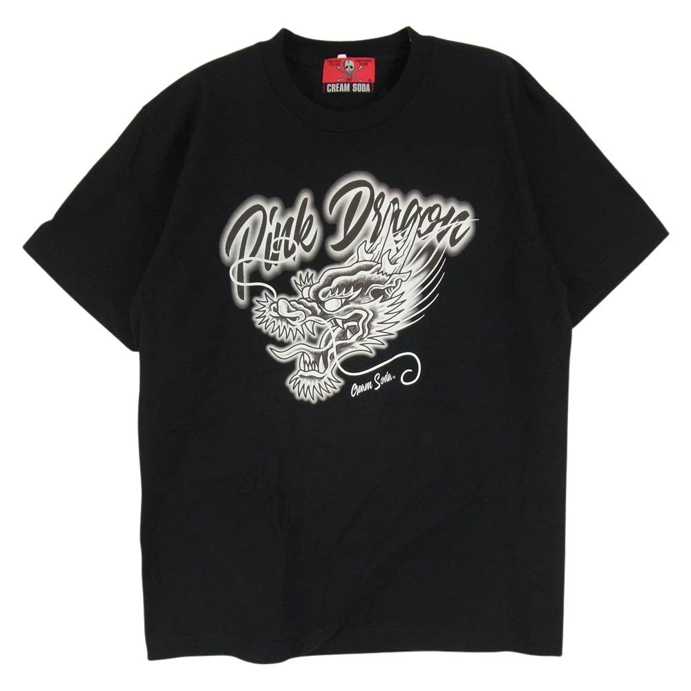 CREAM SODA クリームソーダ PINKDRAGON ピンクドラゴン 半袖 Tシャツ ブラック系 M【中古】