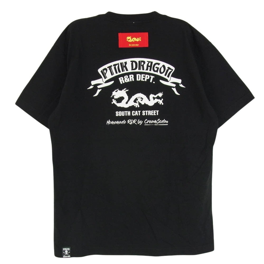 CREAM SODA クリームソーダ PINKDRAGON ピンクドラゴン 半袖 Tシャツ ブラック系 M【中古】