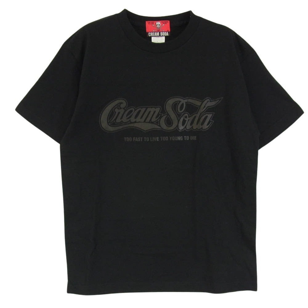 CREAM SODA クリームソーダ ロゴプリント 半袖 Tシャツ ブラック系 M【中古】