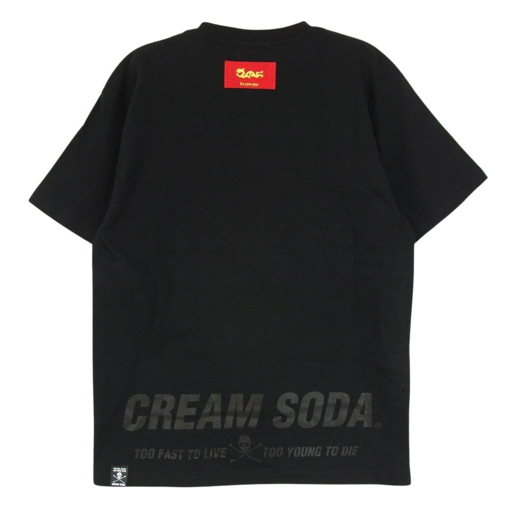 CREAM SODA クリームソーダ ロゴプリント 半袖 Tシャツ ブラック系 M【中古】