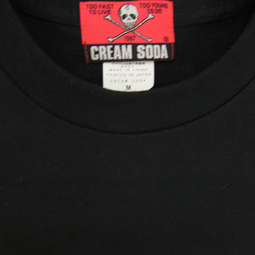CREAM SODA クリームソーダ ロゴプリント 半袖 Tシャツ ブラック系 M【中古】