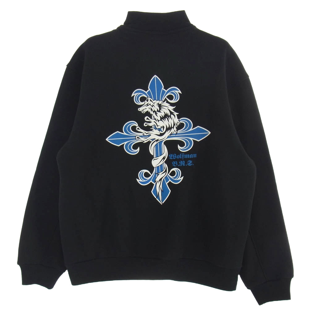 WOLFMAN B.R.S ウルフマンブラザーズ セイクリッド ウルフルーズ フィット スウェット ブルゾン ブラック系 M【中古】