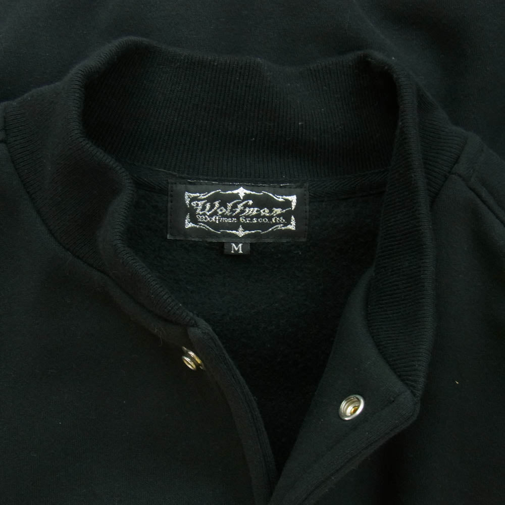 WOLFMAN B.R.S ウルフマンブラザーズ セイクリッド ウルフルーズ フィット スウェット ブルゾン ブラック系 M【中古】