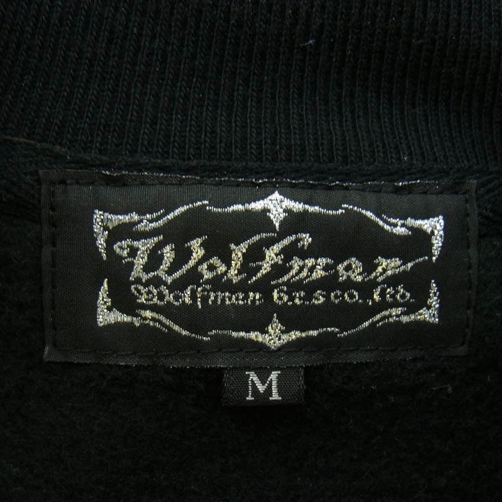 WOLFMAN B.R.S ウルフマンブラザーズ セイクリッド ウルフルーズ フィット スウェット ブルゾン ブラック系 M【中古】