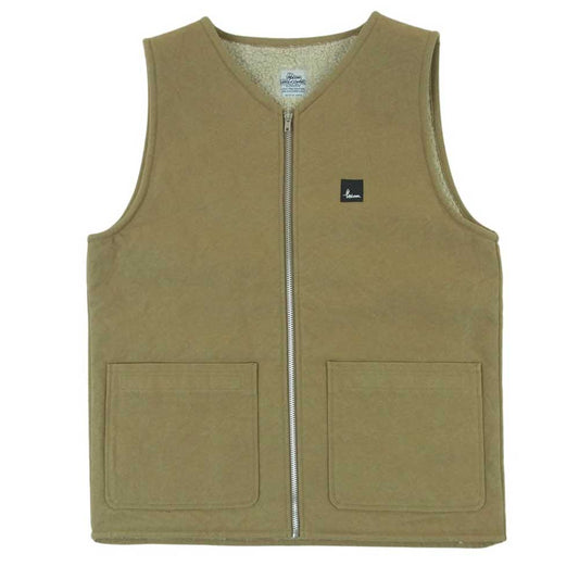 Psicom サイコム F.F VEST ダック ボア コットン ベスト 日本製 カーキ系 サンドベージュ系 M【美品】【中古】