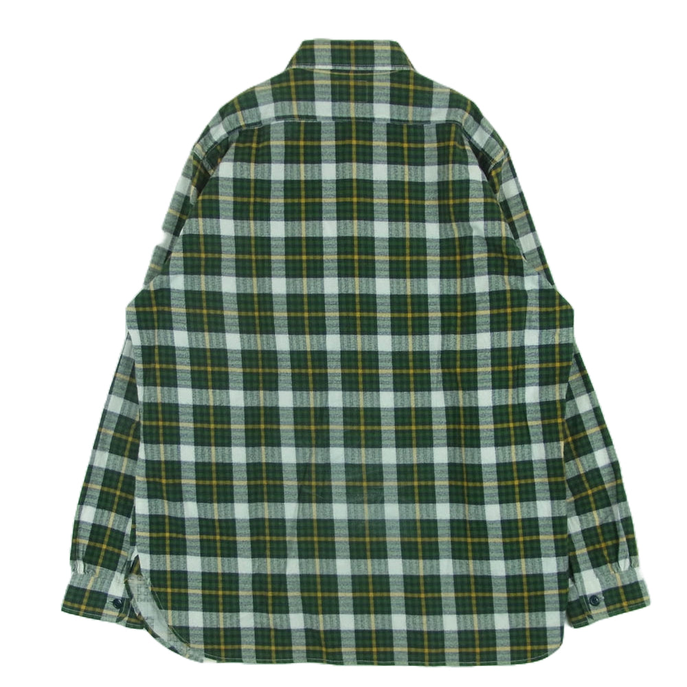 Needles ニードルス BG169 長袖 チェック ネル シャツ コットン 日本製 グリーン系 イエロー系 M【中古】