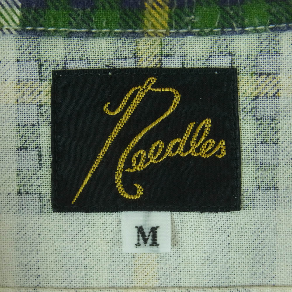 Needles ニードルス BG169 長袖 チェック ネル シャツ コットン 日本製 グリーン系 イエロー系 M【中古】