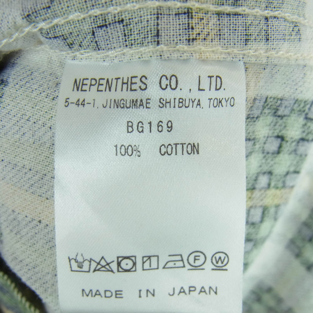 Needles ニードルス BG169 長袖 チェック ネル シャツ コットン 日本製 グリーン系 イエロー系 M【中古】