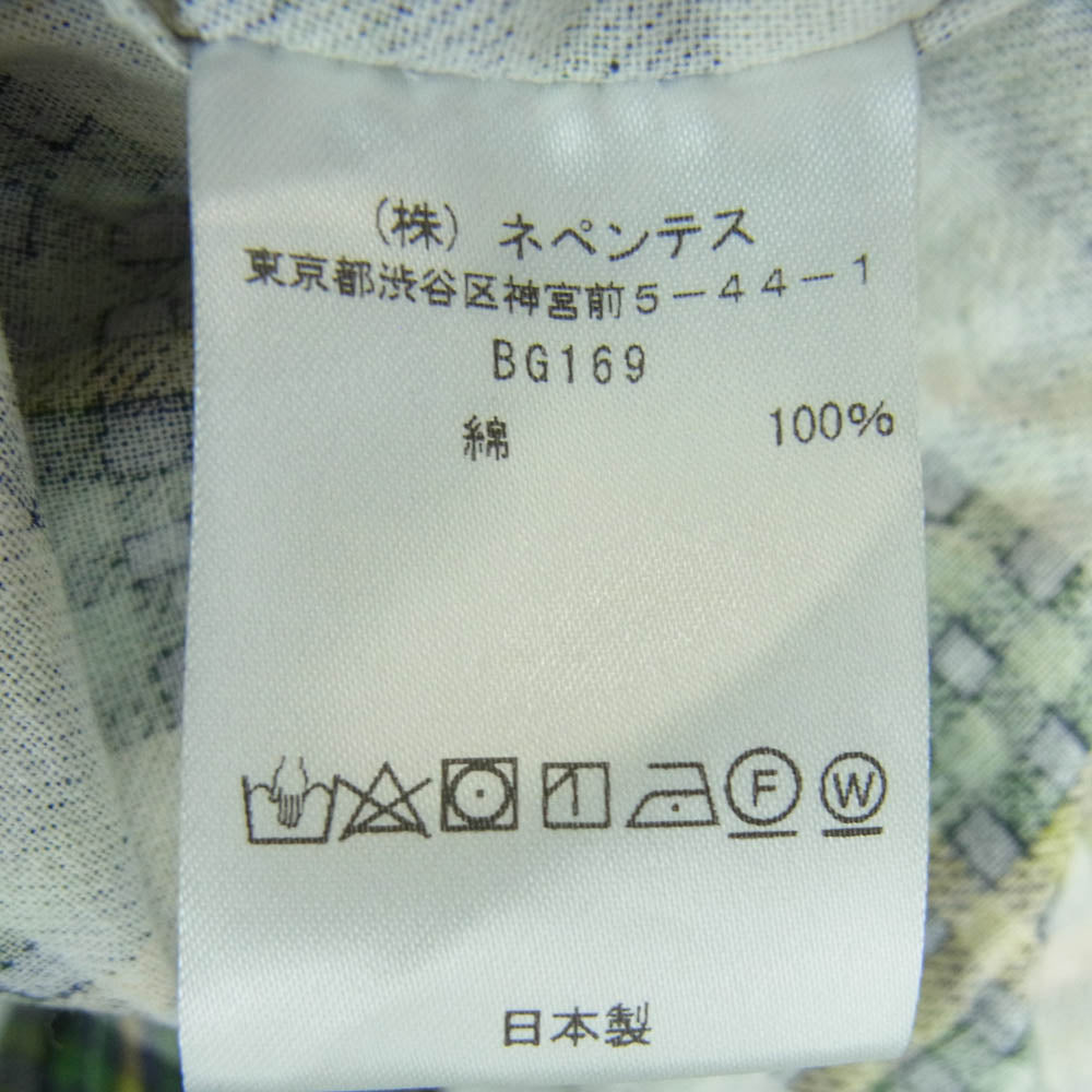 Needles ニードルス BG169 長袖 チェック ネル シャツ コットン 日本製 グリーン系 イエロー系 M【中古】