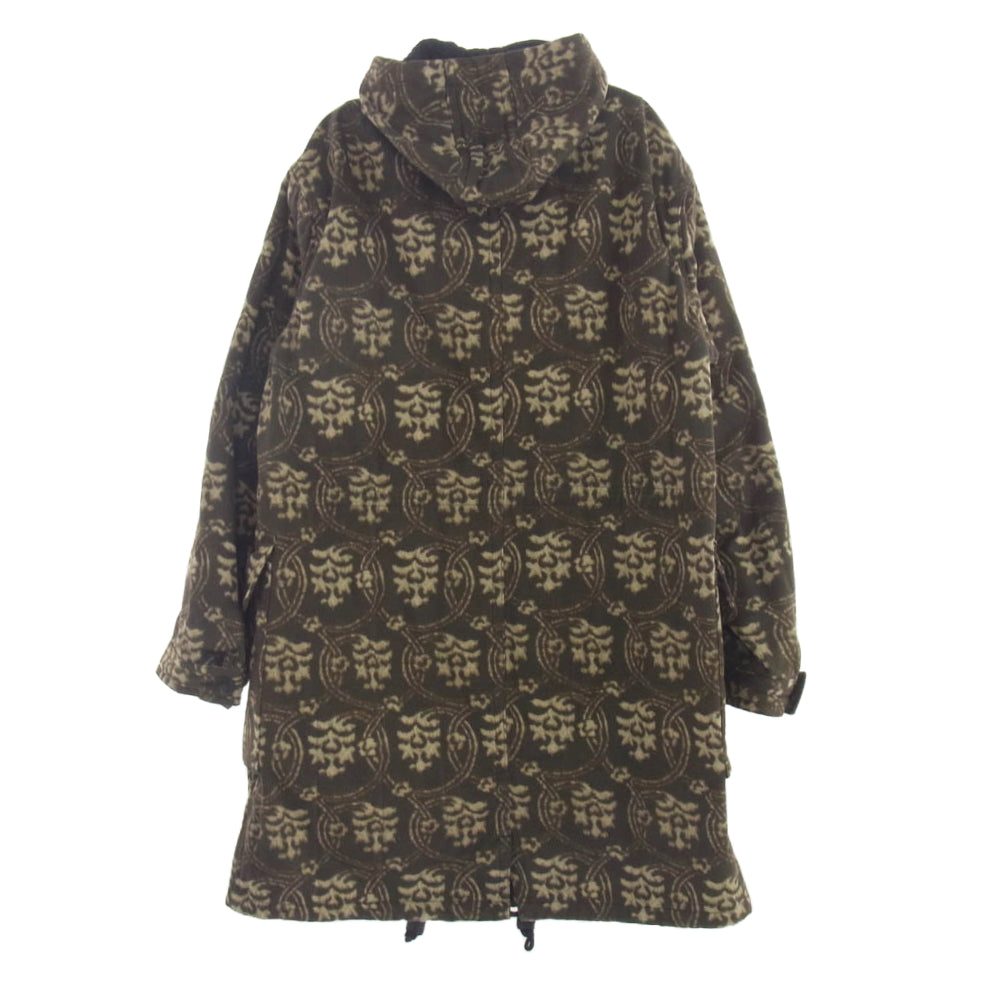 DRIES VAN NOTEN ドリスヴァンノッテン 19AW 総柄 キルティング フーデッド ジップアップ コート カーキ系【中古】