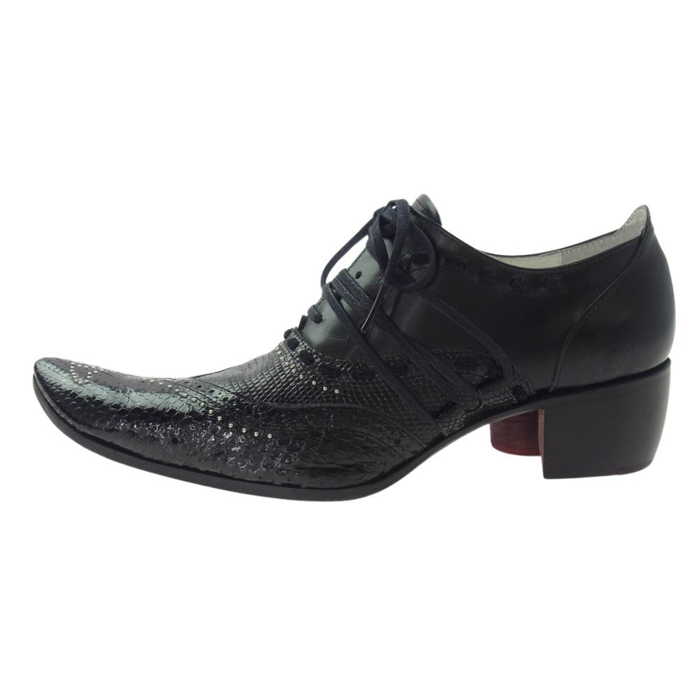HIROMU TAKAHARA 97010002 BUTTERKNIFE SHOES バターナイフ ヒール シューズ ブラック系 40.5【中古】