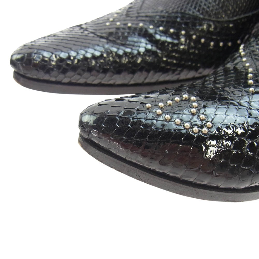 HIROMU TAKAHARA 97010002 BUTTERKNIFE SHOES バターナイフ ヒール シューズ ブラック系 40.5【中古】