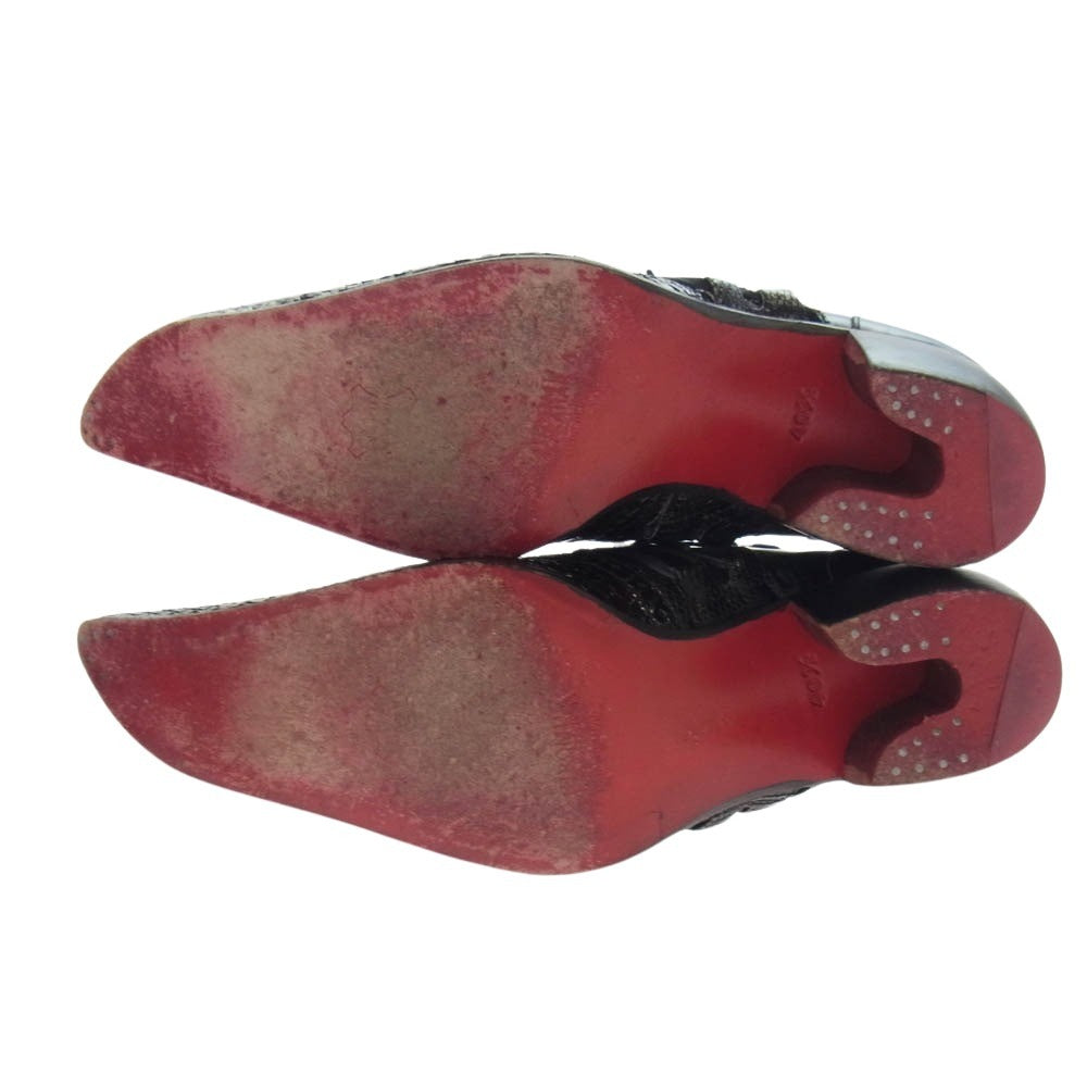 HIROMU TAKAHARA 97010002 BUTTERKNIFE SHOES バターナイフ ヒール シューズ ブラック系 40.5【中古】