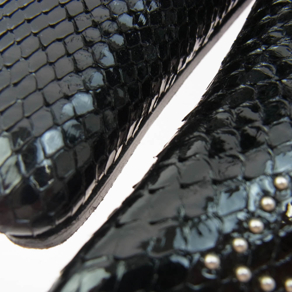 HIROMU TAKAHARA 97010002 BUTTERKNIFE SHOES バターナイフ ヒール シューズ ブラック系 40.5【中古】