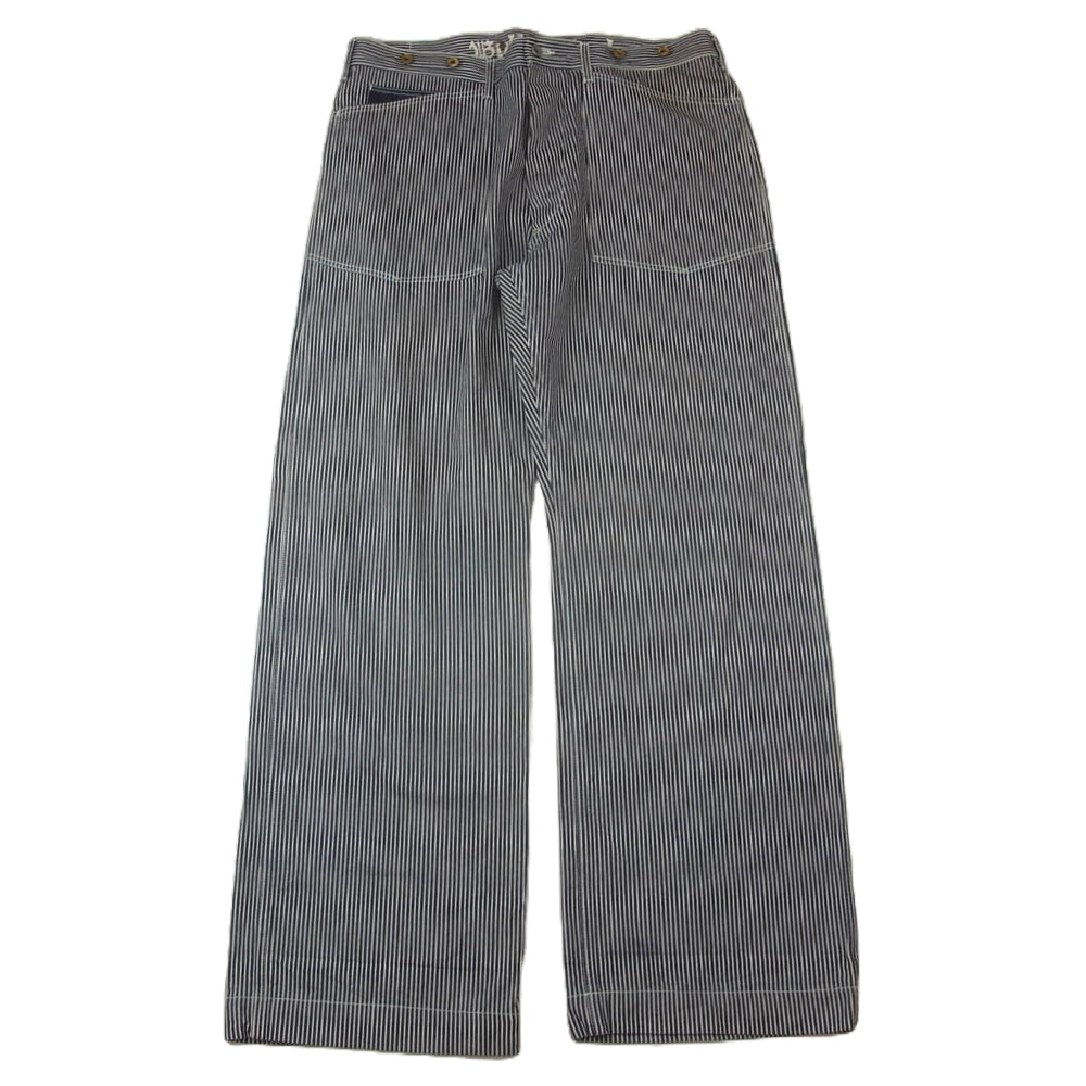 ブルオリジナル ヒッコリー ワーク パンツ インディゴブルー系 2XL【中古】