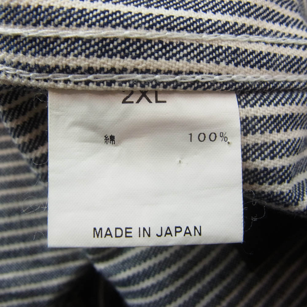 ブルオリジナル ヒッコリー ワーク パンツ インディゴブルー系 2XL【中古】