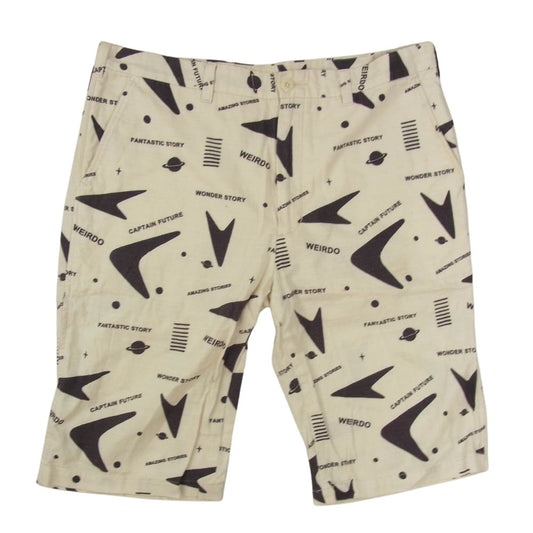 WEIRDO ウィアード WRD-12-SS-10 ATOMIC アトミック 総柄 ショートパンツ ハーフパンツ ホワイト系 2XL【中古】