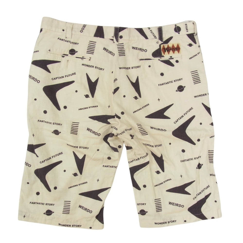 WEIRDO ウィアード WRD-12-SS-10 ATOMIC アトミック 総柄 ショートパンツ ハーフパンツ ホワイト系 2XL【中古】